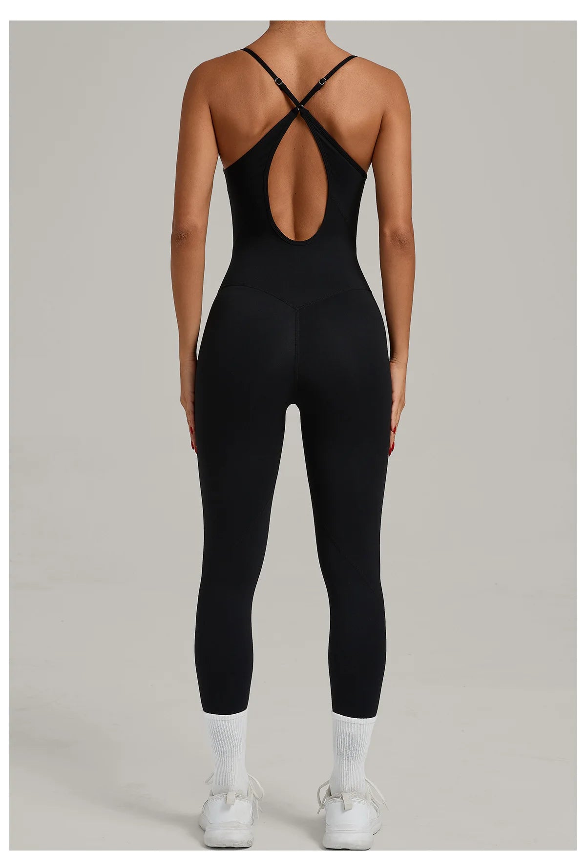 Fitness Jumpsuit Women Tracksuit Sports Playsuit Running One Piece Yoga Suit Scrunch Backless Set Rompers Gym Clothes
