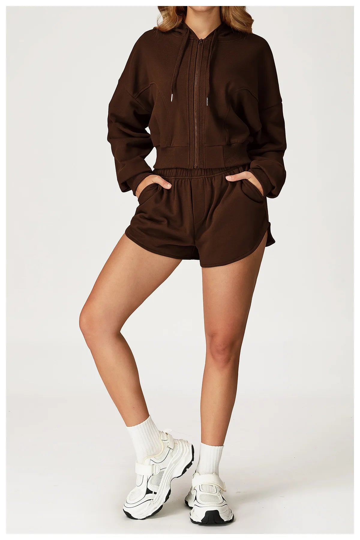 Winter 2-piece Casual Sports Hoodie Set Women's Long Sleeved Loose Yoga Set High Waisted Sweatpants Running and Fitness Set