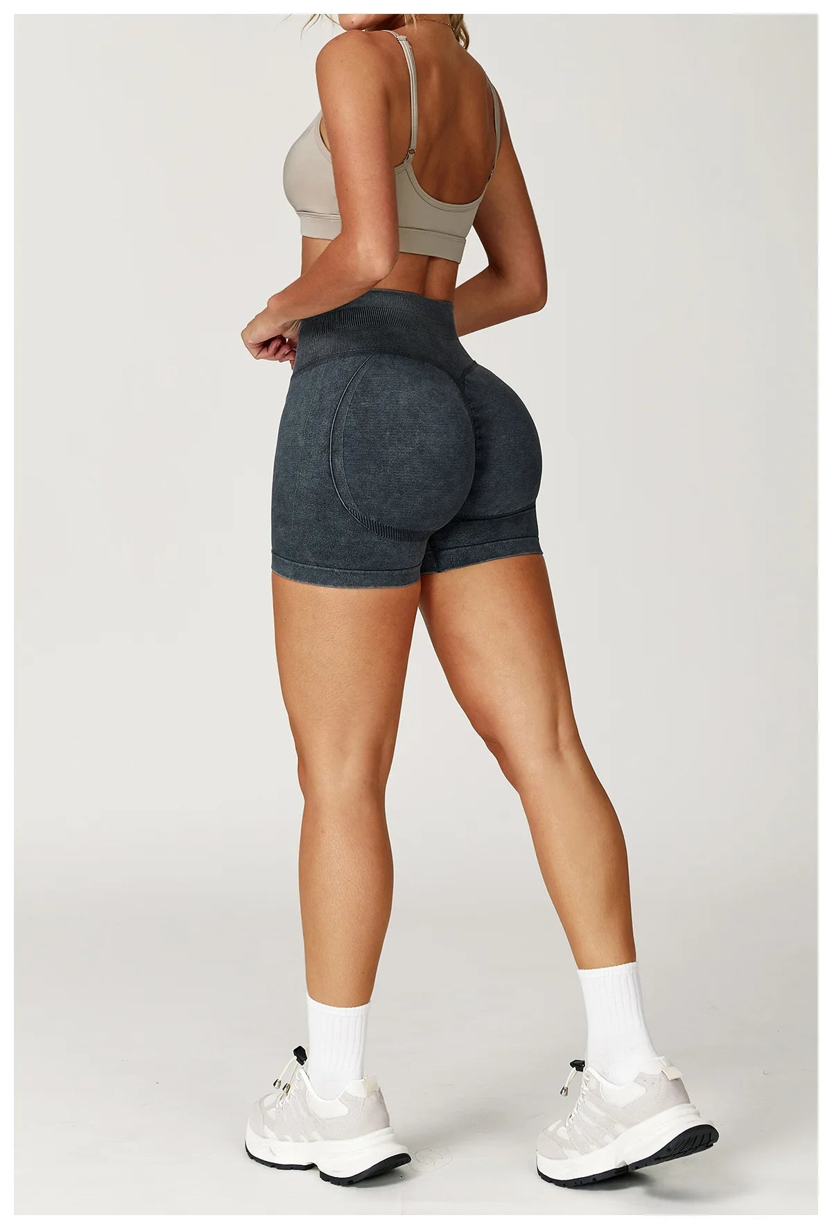 Sand Washed Yoga Shorts Women Yoga Shorts High Waist Workout Shorts Fitness Yoga Lift Butt Fitness Yoga Gym Running Short Pants