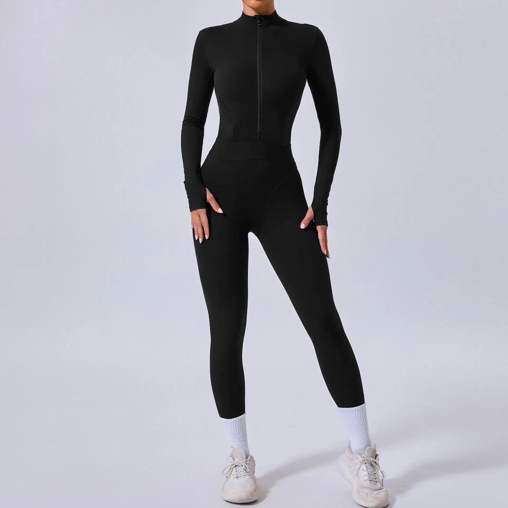 Women Tracksuit Yoga Set One-piece Suit Female Rompers Quick Dry Yoga Clothing Workout Bodysuits Sports Jumpsuit Long Sleeved