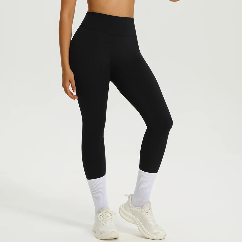 High Waist Solid Leggings Women Slim Tights Fitness Elastic Yoga Leggings Push Up Butt Knit Fashion Gym Push Up Workout Pants