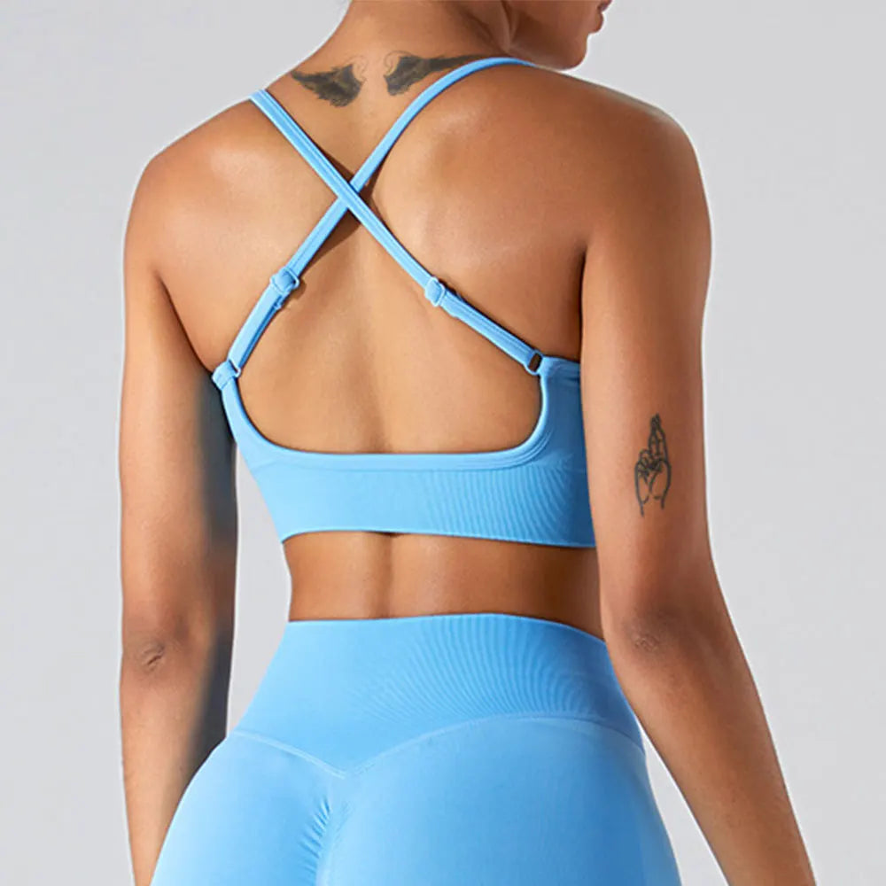 Women Sexy Cross Sports Bra Yoga Gym Top Women Workout Running Yoga Bra Stretch Women Sports Underwear Fitness Workout Tank Top