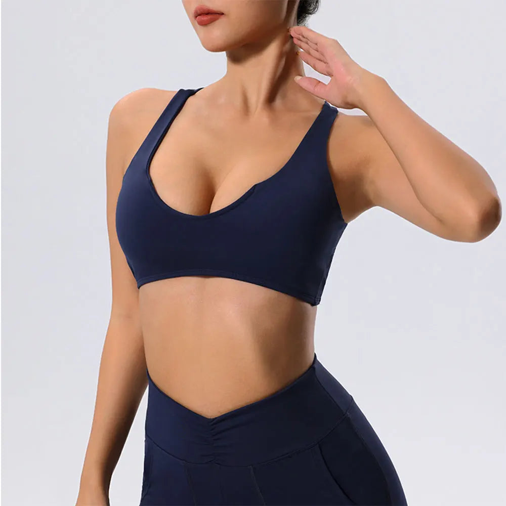 Push Up Sports Bra Women Underwear Cross Criss Top Padded Bralette Sports Bra Backless Training Fitness Workout Yoga Bra Women