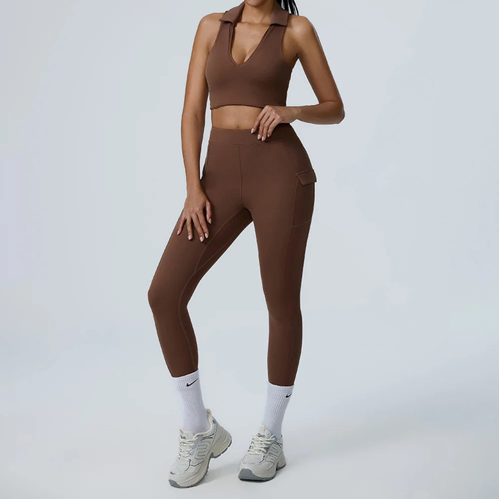 2PCS Yoga Set Women Tracksuit Sportswear Gym Workout Clothing Athletic Wear Fitness Bra High Waist Leggings Push Up Suit