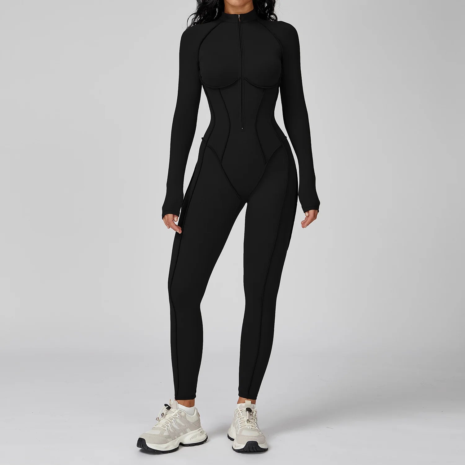 Women Sport Bodysuit Fitness Yoga Zipper Jumpsuit High Elasticity Outdoors Gym Tracksuits Workout Sports Sexy Jumpsuit Sportwear