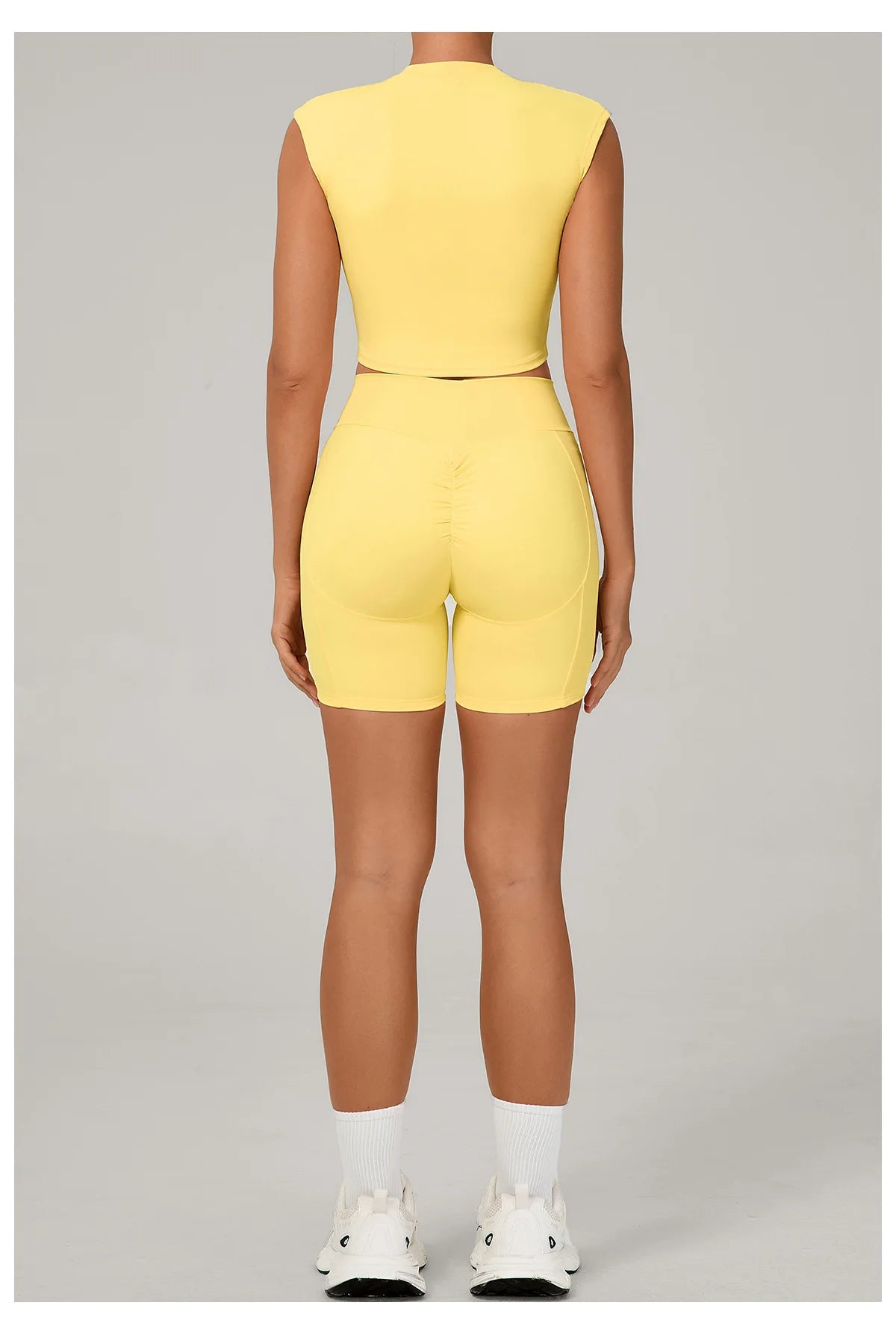 Yoga Sets Workout Sets Women Tracksuit 2 Pieces Gym Suits Yoga Short Sleeves High Waist Shorts Outfits Running Fitness Clothes