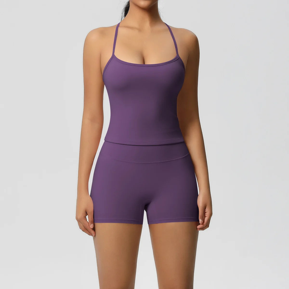 Yoga Sport Set Women Seamless Crop Top Bra Shorts Yoga Set Comfort Elastic Sportsuit Workout Outfit Fitness Gym Clothes