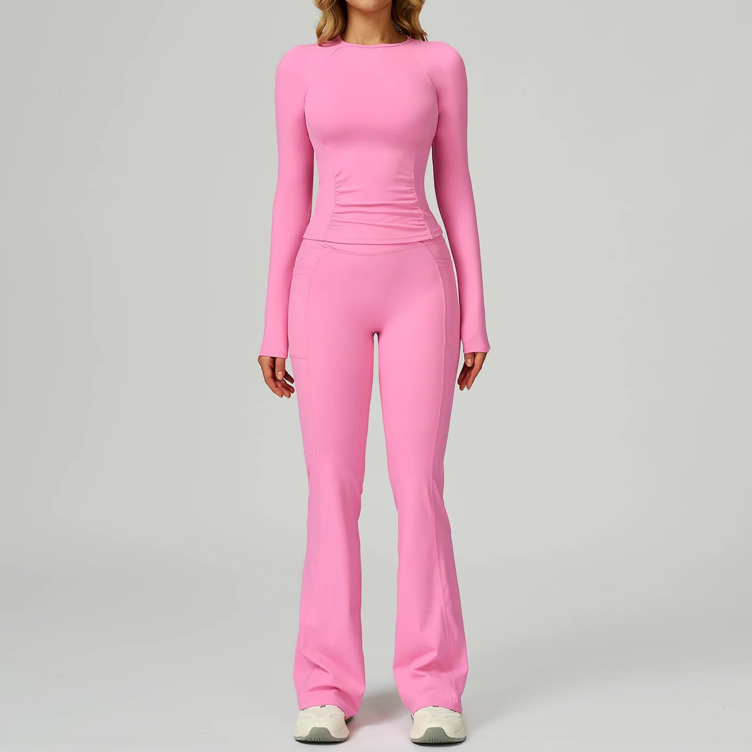 2 Pieces Yoga Suit Women Sports Set Quick-Drying Gym Set Women Tracksuit Running Workout Long Sleeve Sports Yoga Clothing