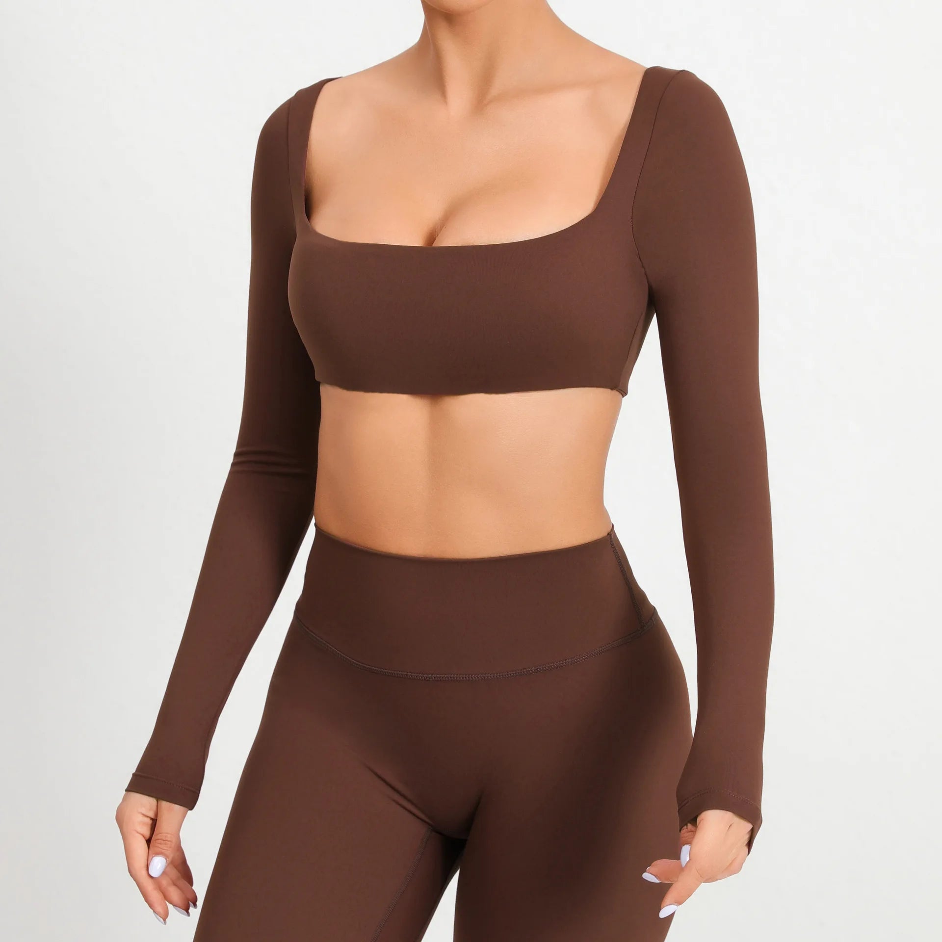 New Sport Shirt Women Clothes Sportswear Long Sleeve T-shirt for Fitness Yoga Wear Ladies Crop Top Gym Workout Top with Cups