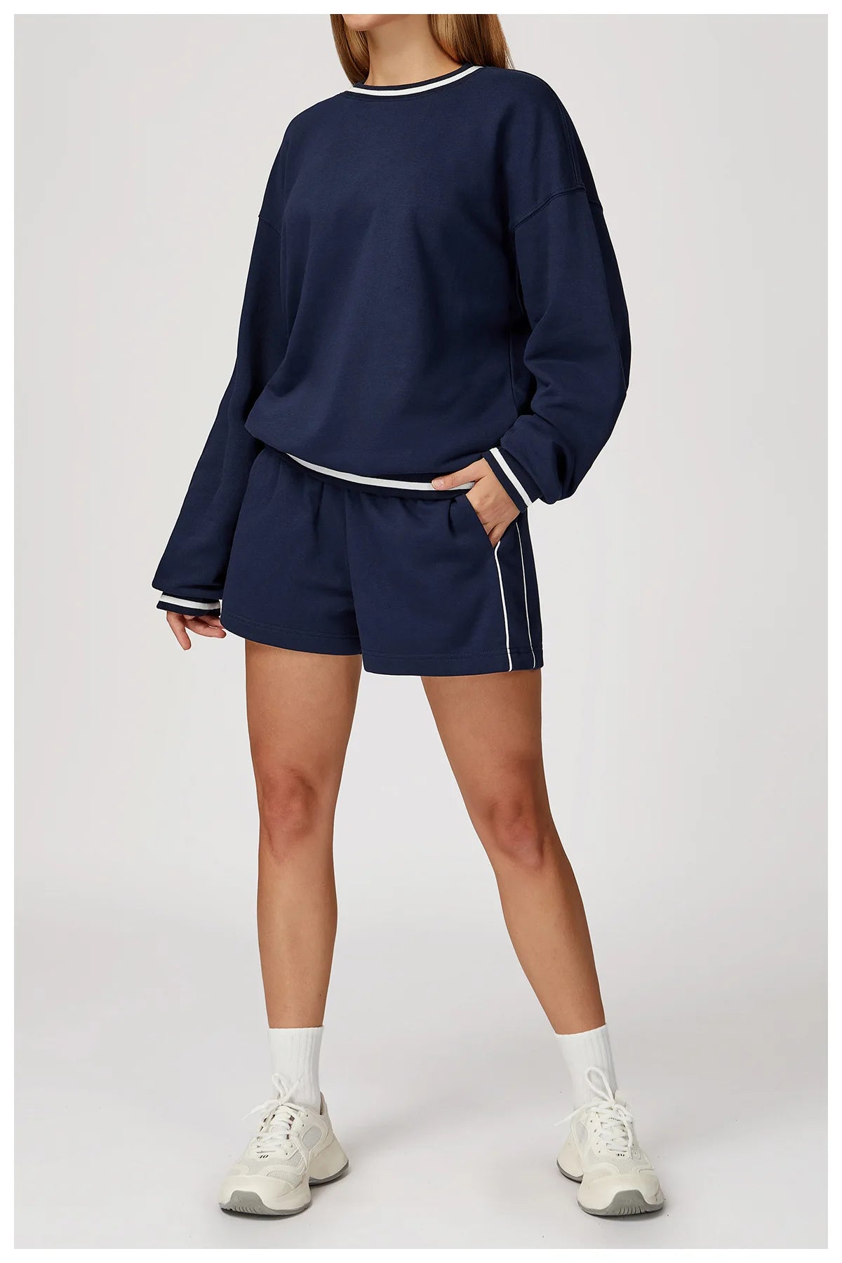 2PCS Winter Yoga Set Contrasting Hoodie Set Women's Tracksuit Comfortable Running Gym Set Women's Clothes Outdoor Sports Set