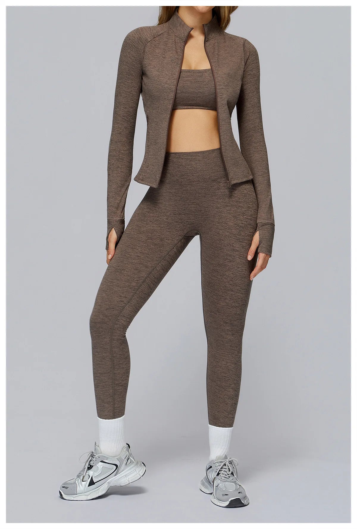 Zip Fitness Clothes Women Long Sleeve Sports Jacket Gym Clothes Woman Yoga Shirt Quick Dry Top Sunscreen Sportswear Yoga Clothes
