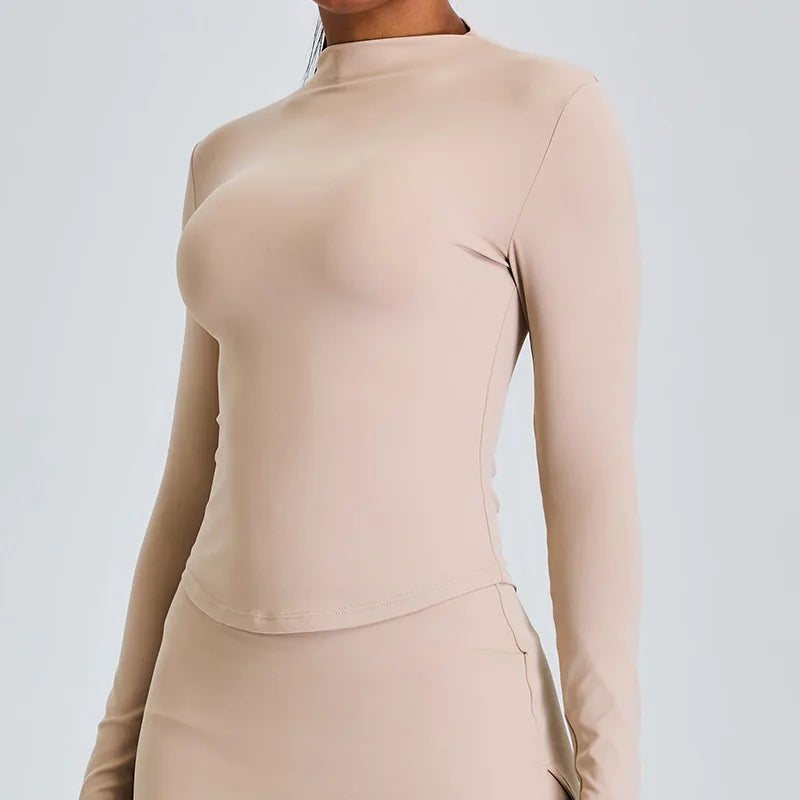 Yoga Shirts Women's Long Sleeve Top Running T-Shirt Push Up Workout Fitness Gym Sports Top Training Crop Top Solidcolor Clothes