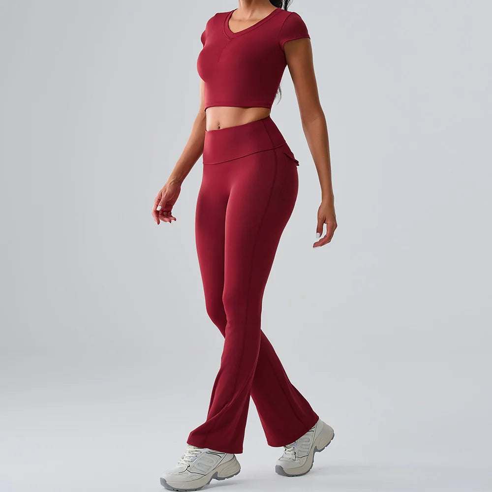 Women's Tracksuit 2 Pieces Yoga Set Workout Clothes Sportswear Gym Clothing High Waist Leggings Fitness Sports Suits Activewear
