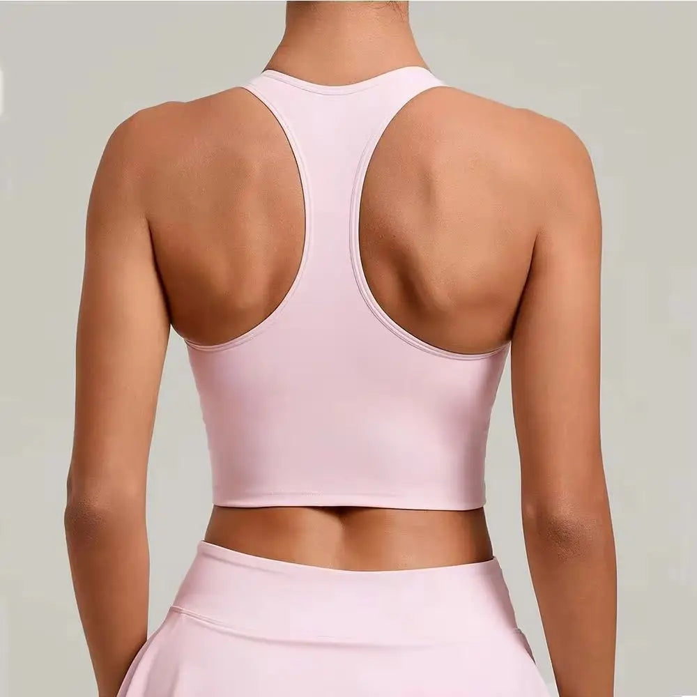 Sexy Sports Bra Anti-Sweat Fitness Top Women High Strength Yoga Bra Shockproof Crop Top Push Up Sport Underwear Gym Workout Top