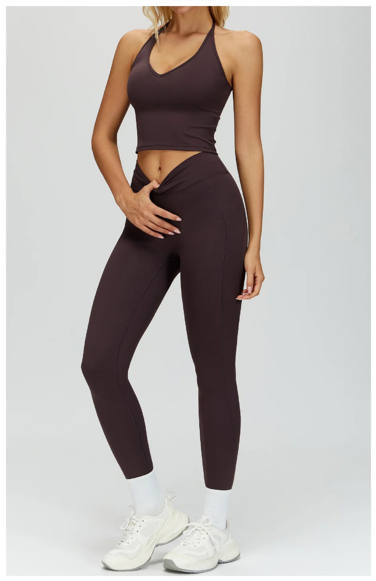 2PCS Yoga Clothes Women's Tracksuit Athletic Wear Fitness Suit Gym Outfits T-shirt Workout Sets Push Up Sports Bra Leggings Suit