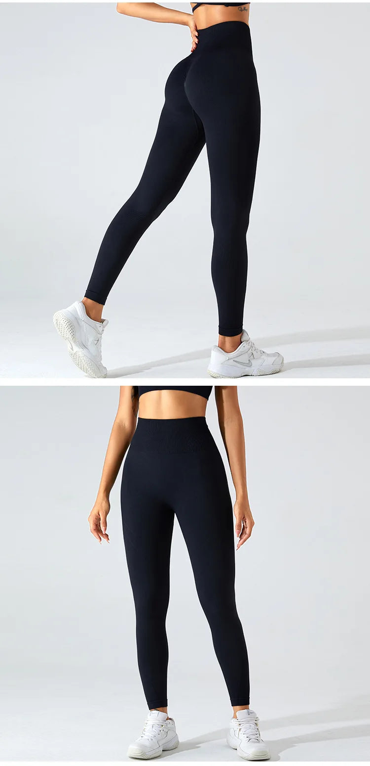 Women Seamless Tights Sports Leggings High Waist Fitness Leggings Push Up Yoga Leggings Gym Scrunch Butt Sports Workout Pants