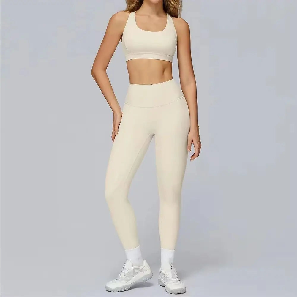 2PCS Yoga Suit Women Tracksuit Sports Bra High Waist Leggings Shorts Outfit Gym Set Fitness Workout Clothes Running Sportswear