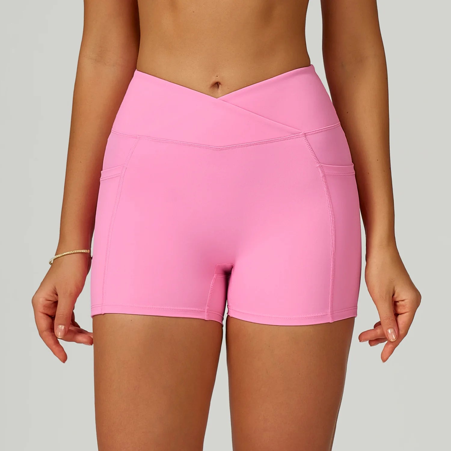 Cross Waist Head Yoga Shorts High Waist Workout Fitness Lift Butt Fitness Tights Gym Running Body Shaper Pants Casual Sportswear