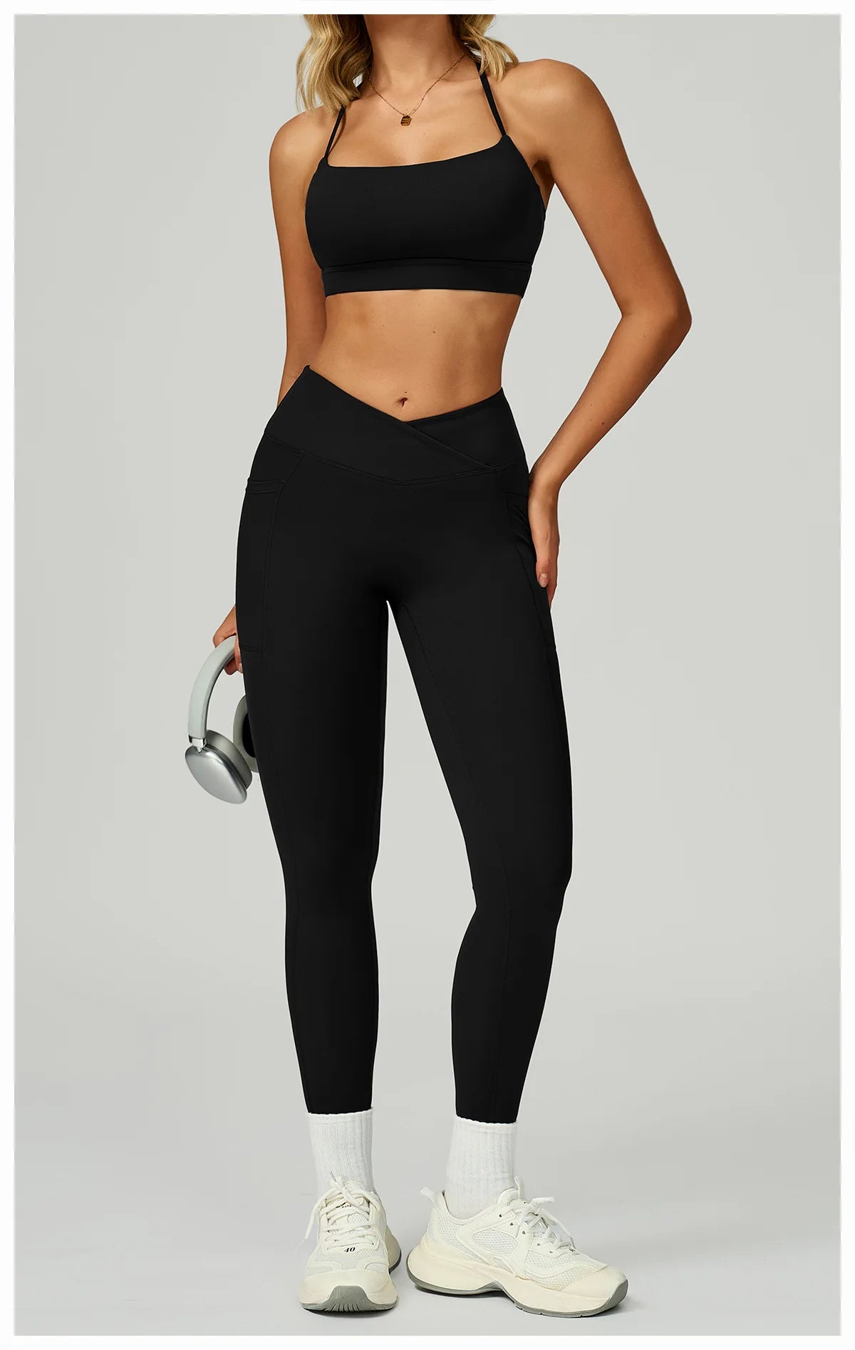 Yoga Pants Cross Waist Head Gym Leggings Women Sexy High Waist Booty Lifting Leggings Pants Women Sports Clothing Fitness Wear