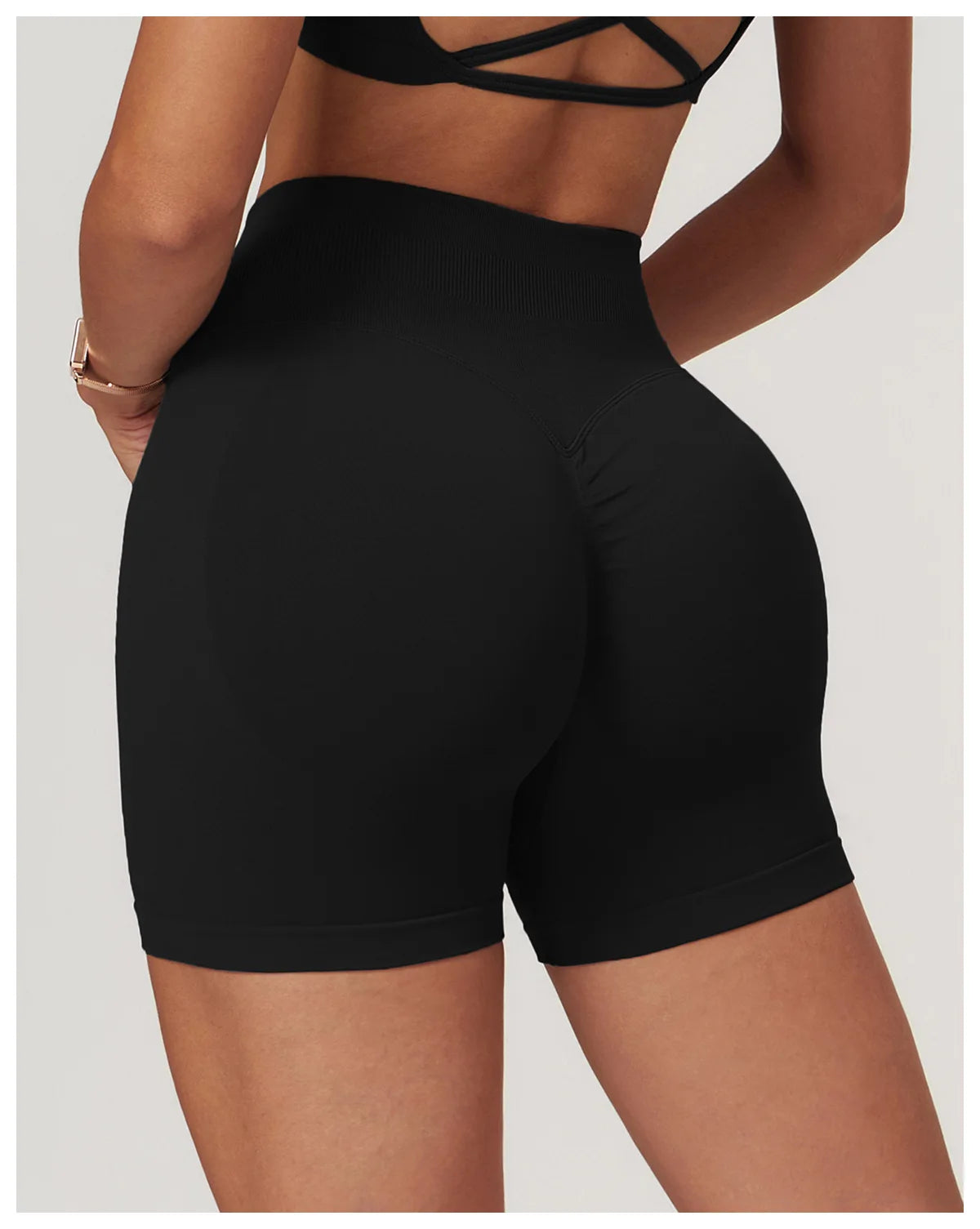 Ribbed Shorts for Women Yoga Shorts Push Up Booty Workout Gym Shorts Fitness High Waist Sports Short Seamless Women Clothing