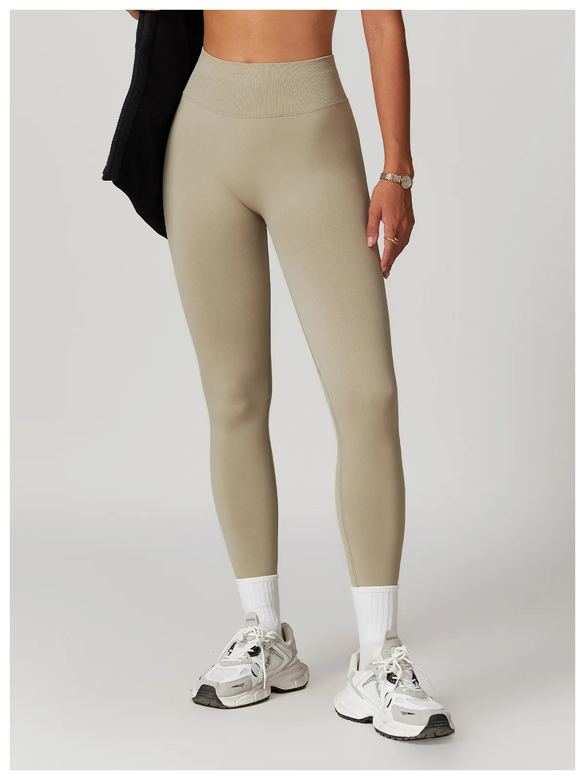 Seamless Fitness Leggings Women Sport High Waist Elastic Ribbed Yoga Leggings Gym Jogging Quick Dry Push Up Slim Pants Female