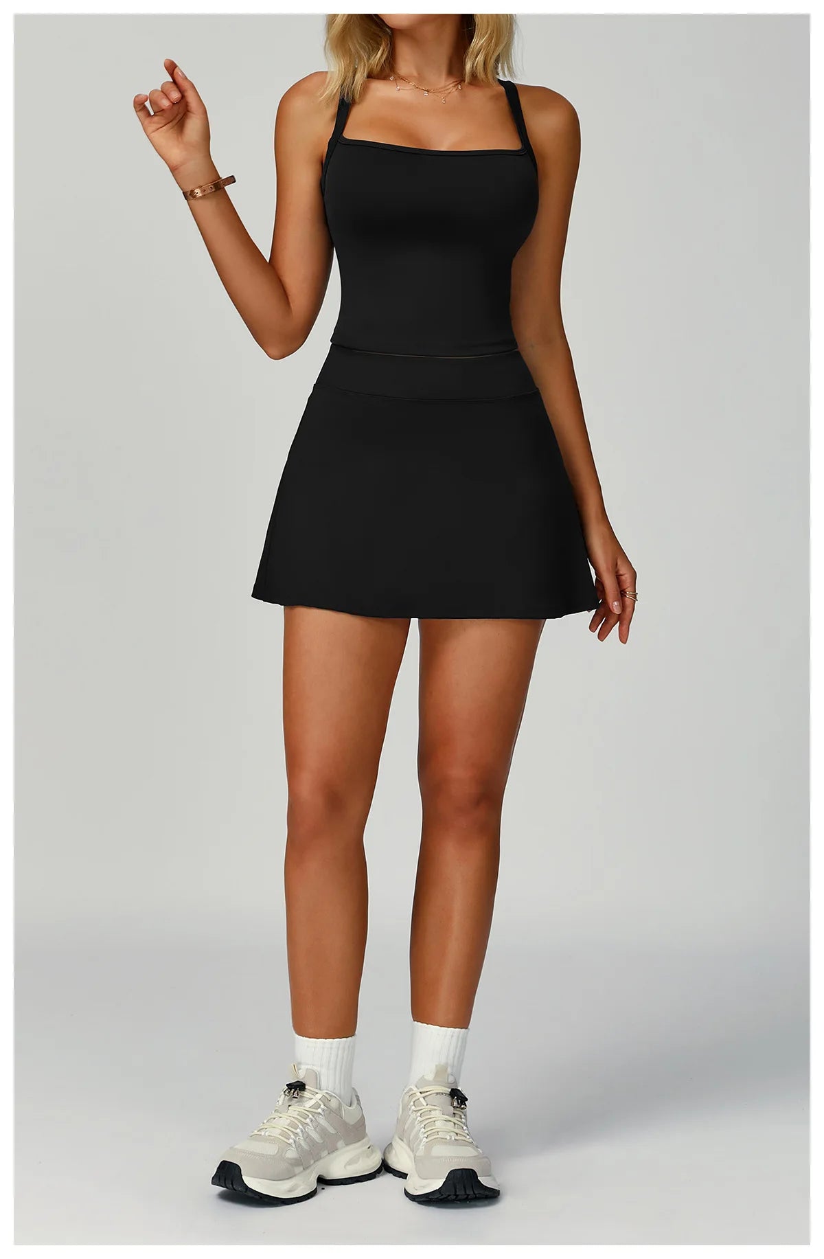Yoga Set 2 Pieces Women's Tracksuit Sexy Sport Bra High Waist Sports Short Skirt Gym Fitness Sleeveless Workout Suit Sporstwear
