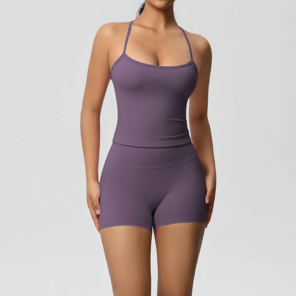 Yoga Sport Set Women Seamless Crop Top Bra Shorts Yoga Set Comfort Elastic Sportsuit Workout Outfit Fitness Gym Clothes