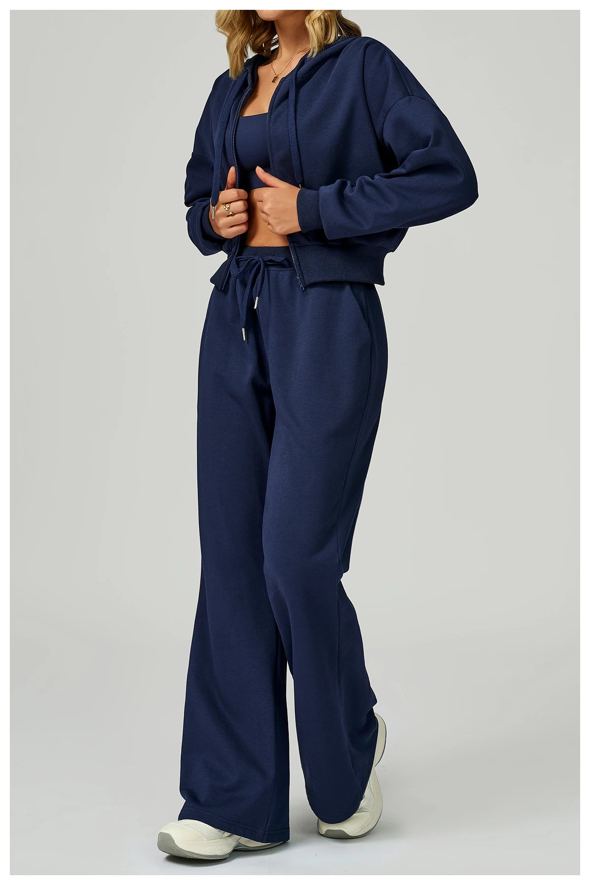 Winter High Waist Loose Fit Sports Pants Women Drawstring Wweatpants With Pockets Straight Leg Yoga Pants Versatile Sports Pants