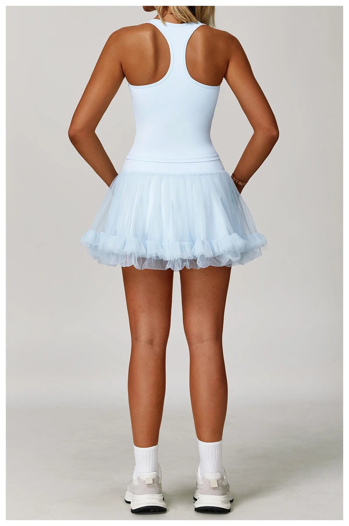 Summer Women's Yoga Short Skirt Anti Glare Short Skirt High Waist Tennis Skirt Casual A-line Half Skirt Mesh Sports Short Skirt