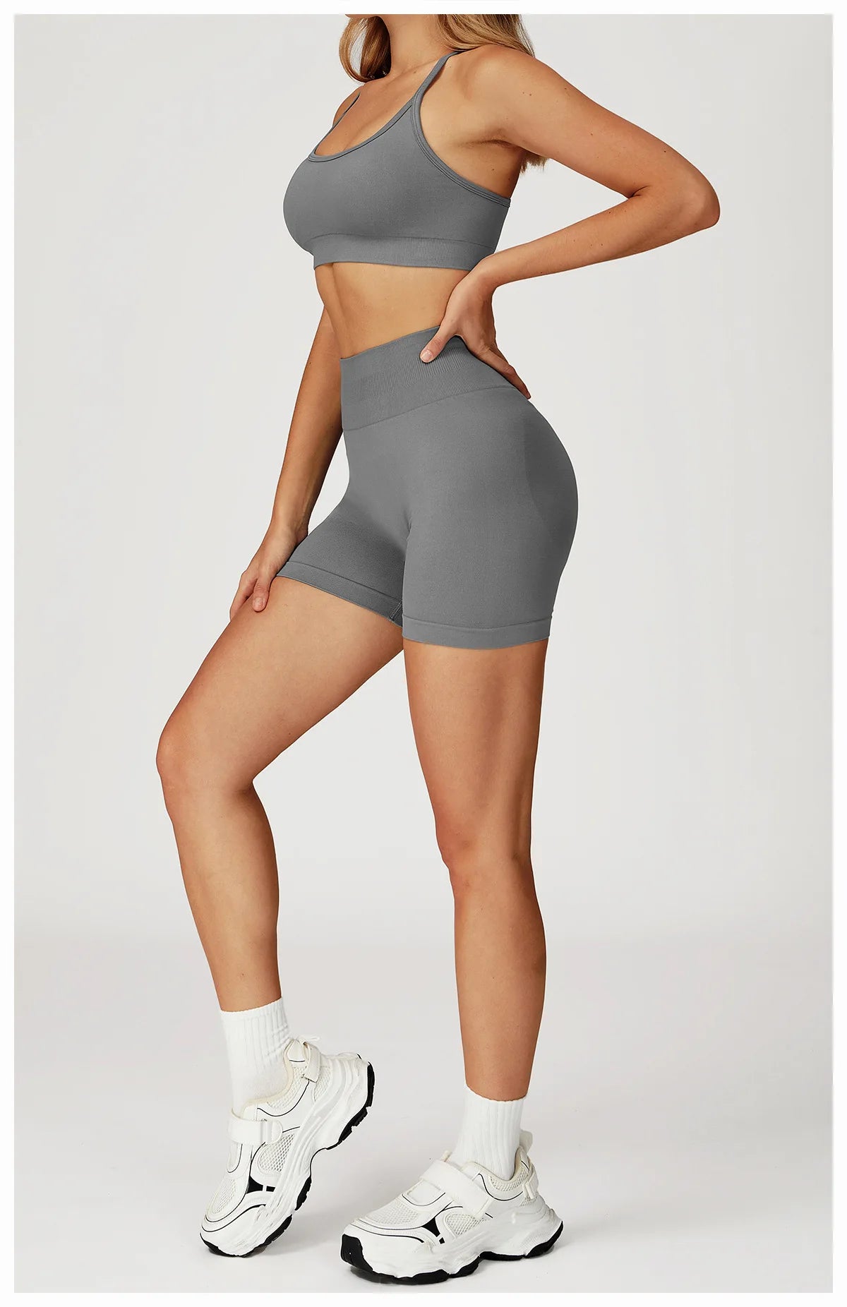 2PCS Seamless Yoga Set Gym Clothes Athletic Wear Women Fitness Set Tracksuits Sports Long Sleeved Gym Suit Leggings Sportswear