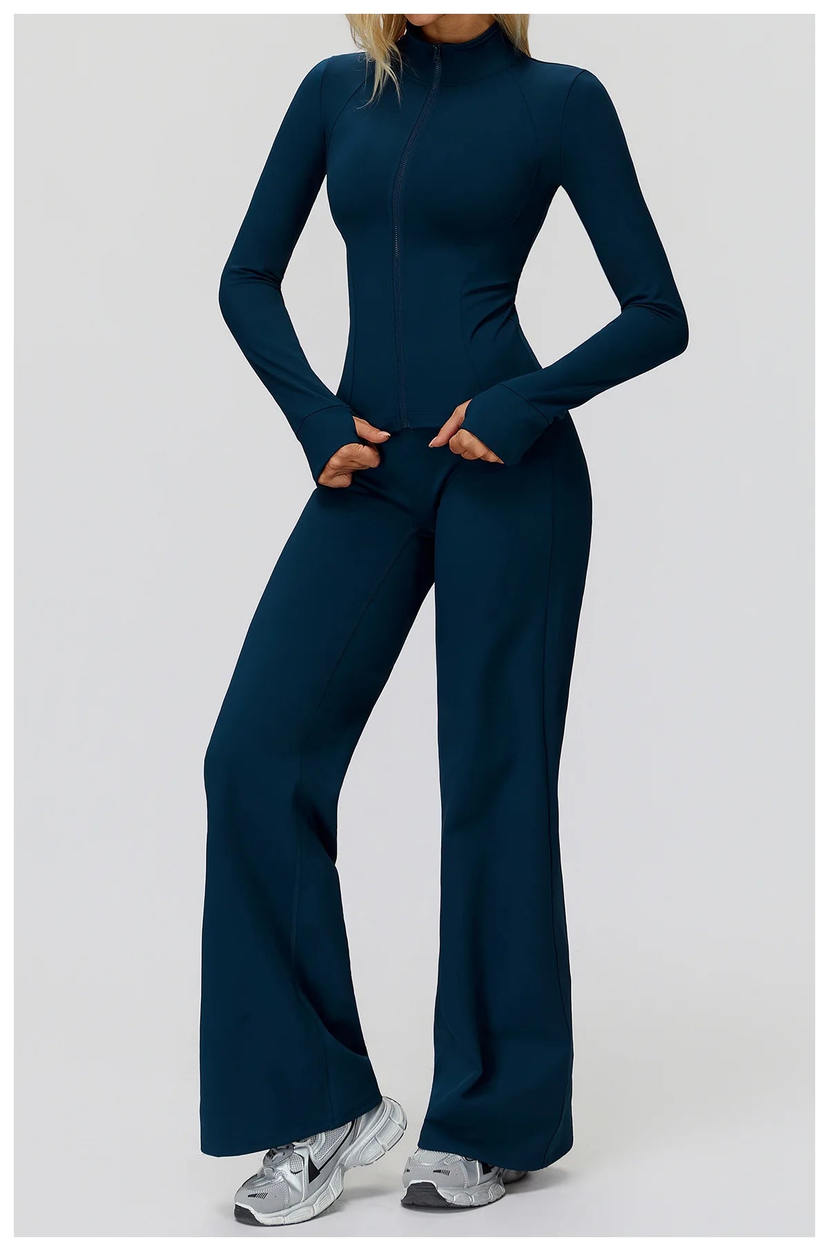 Yoga Set 2PCS Women Tracksuit Sportswear Workout Clothes Athletic Wear Gym Overalls Legging Fitness Top Long Sleeve Sports Suits