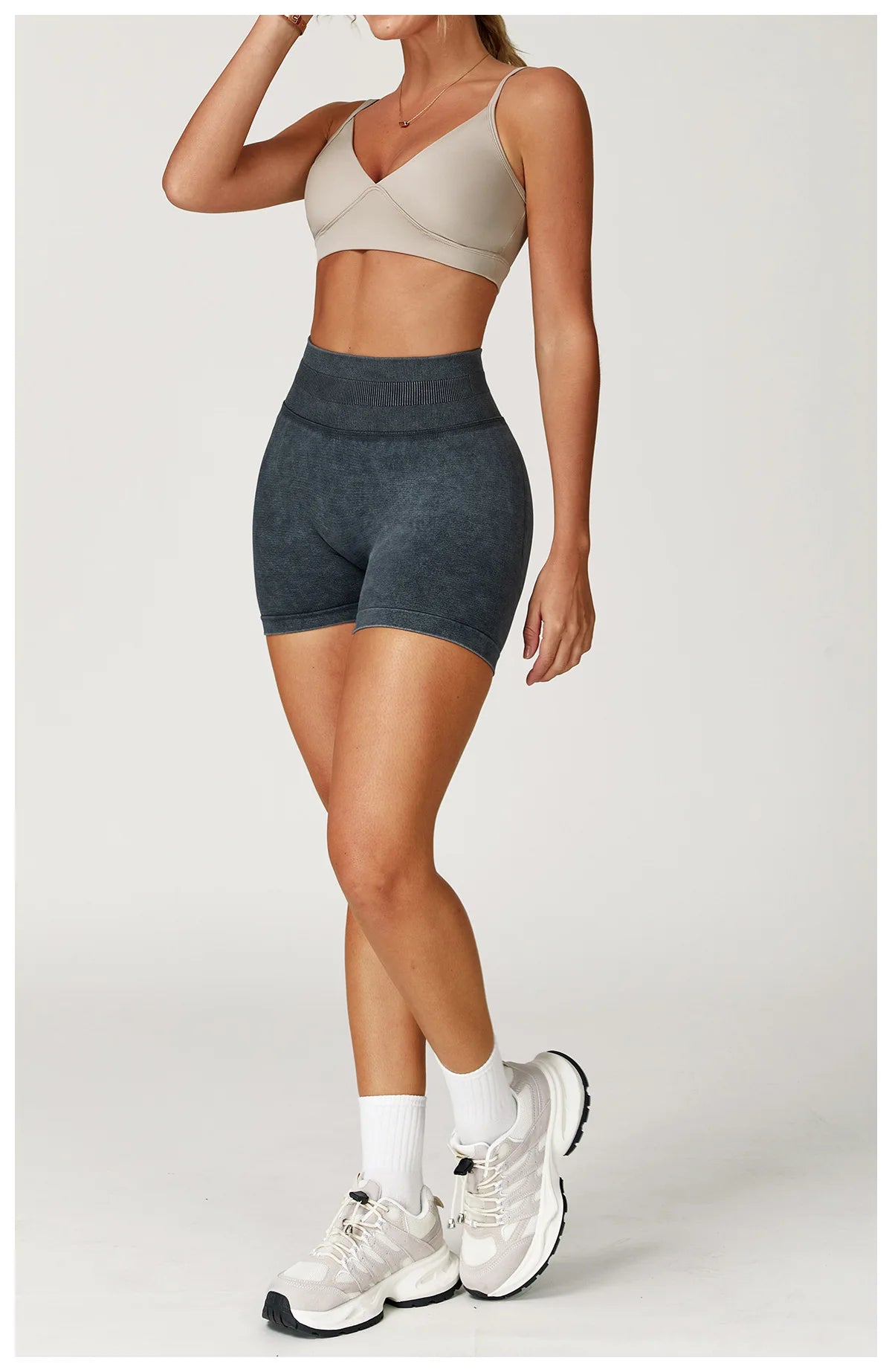 Sand Washed Yoga Shorts Women Yoga Shorts High Waist Workout Shorts Fitness Yoga Lift Butt Fitness Yoga Gym Running Short Pants