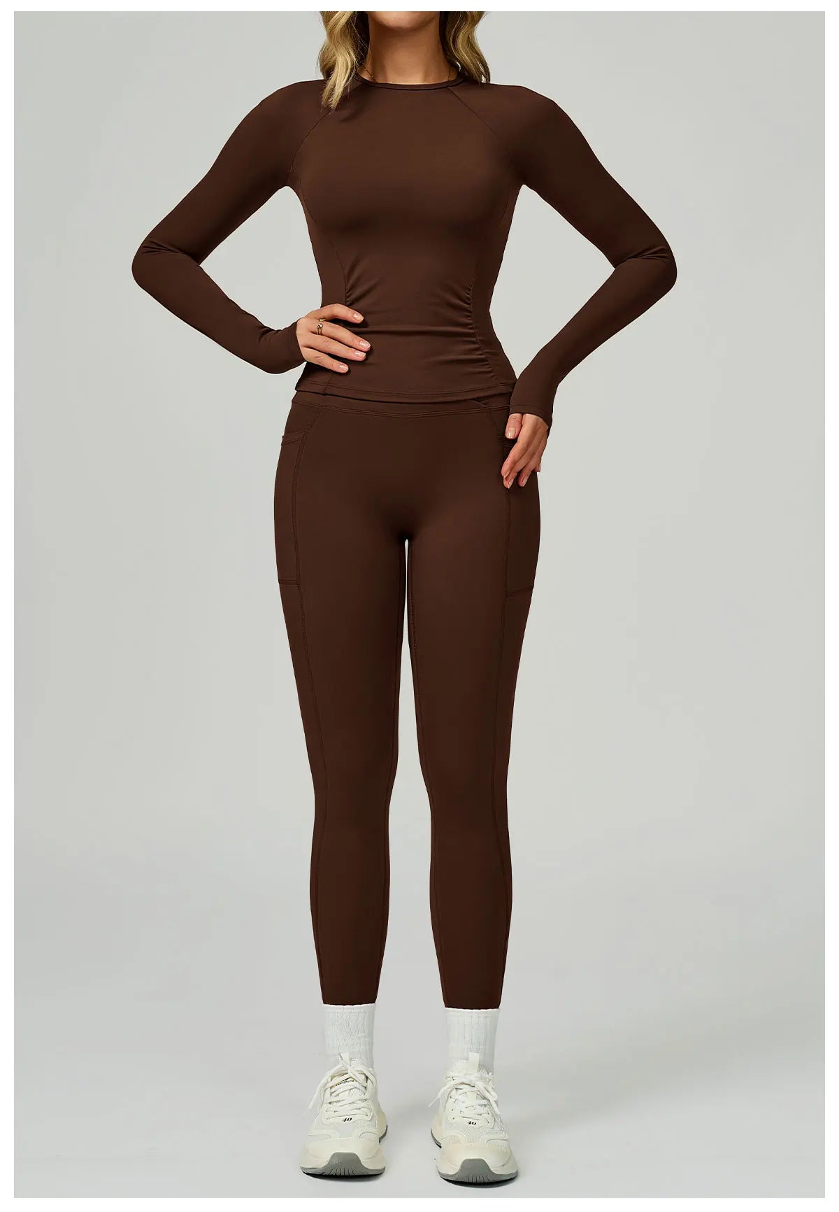 2 Pieces Yoga Suit Women Sports Set Quick-Drying Gym Set Women Tracksuit Running Workout Long Sleeve Sports Yoga Clothing