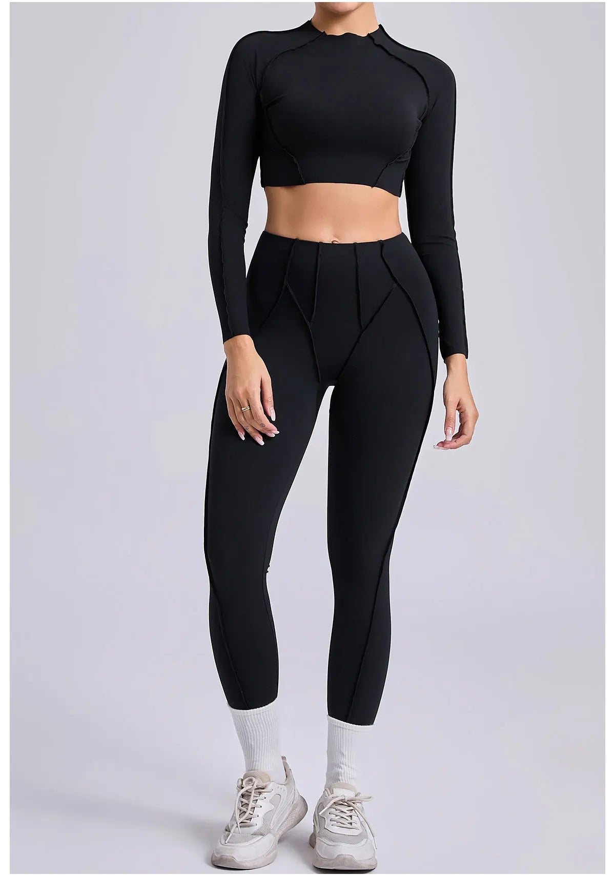 Yoga Set 2 Pieces Gym Clothes Sportswear Yoga Suits For Women Fitness Set Workout Tracksuits Sports Long Sleeved Gym Leggings