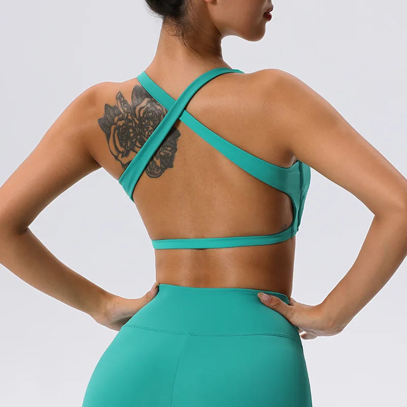 Push Up Sports Bra Women Underwear Cross Criss Top Padded Bralette Sports Bra Backless Training Fitness Workout Yoga Bra Women