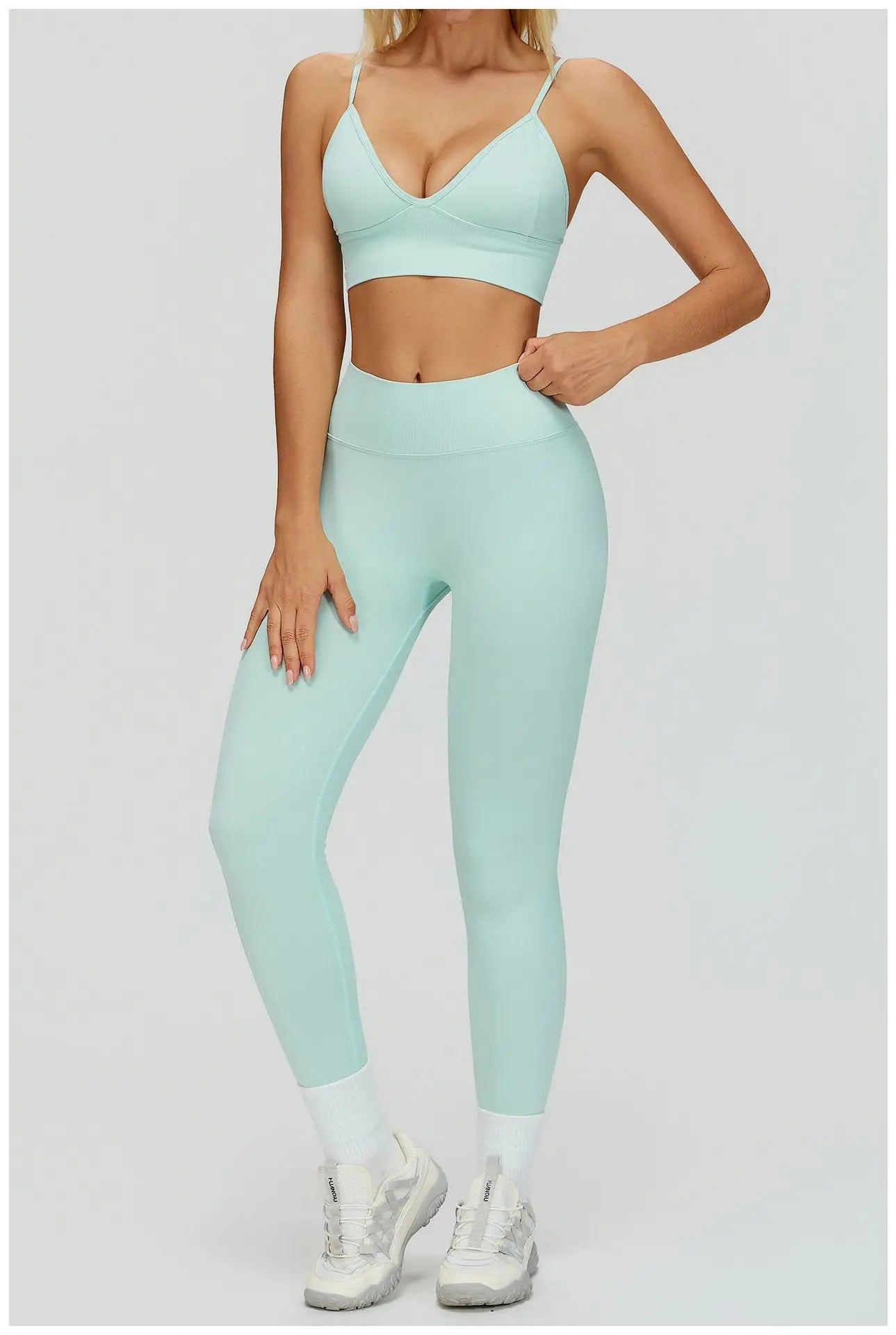 Seamless Yoga Suit 2PCS Sports Set Women Tracksuit Gym Running Workout Clothes Sports Long Sleeve Athletic Wear Yoga Clothing