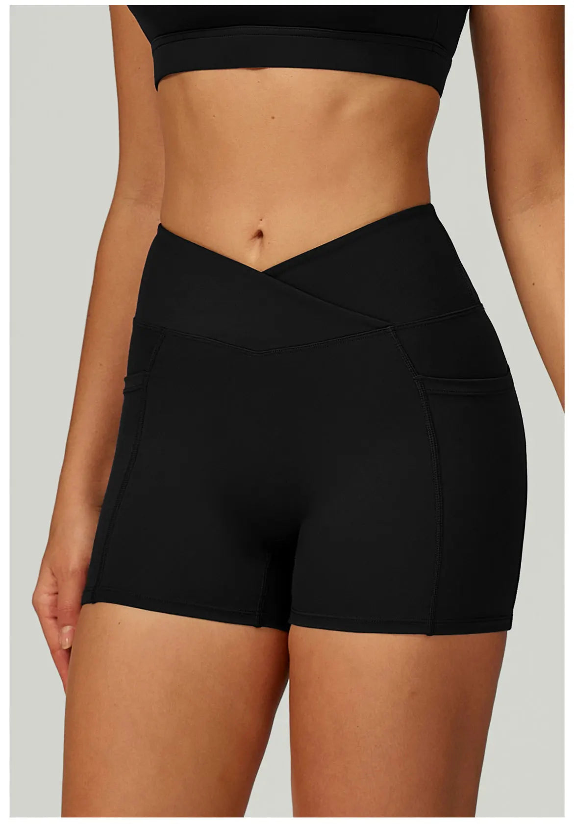 Cross Waist Head Yoga Shorts High Waist Workout Fitness Lift Butt Fitness Tights Gym Running Body Shaper Pants Casual Sportswear