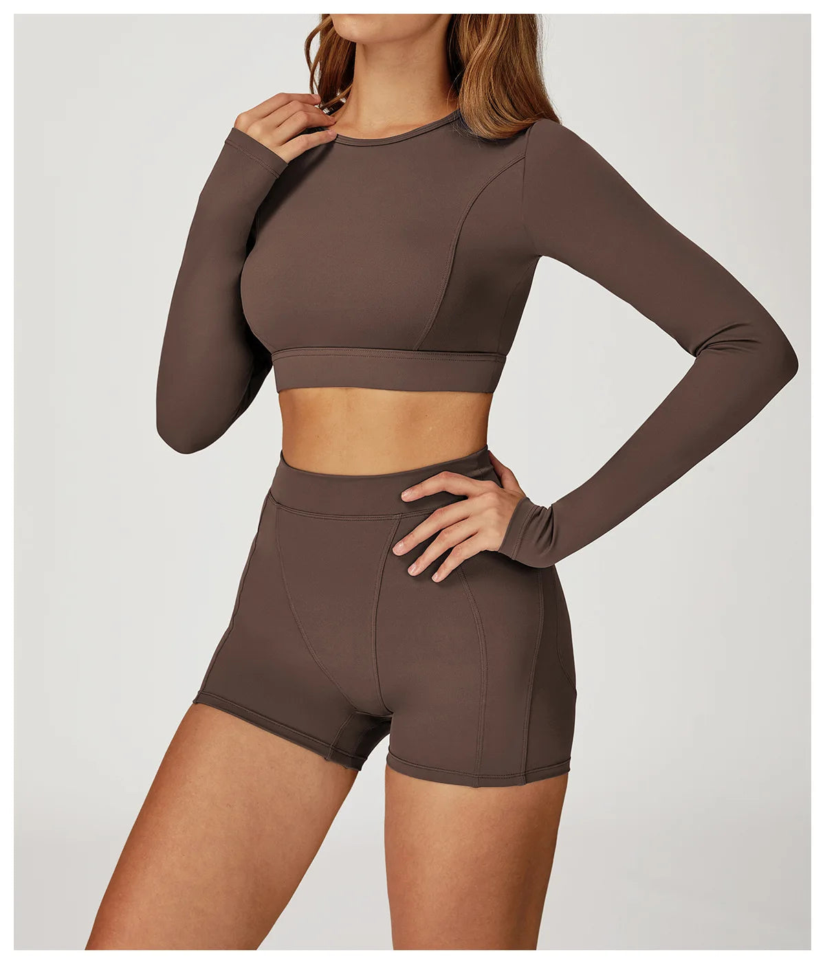 2PCS Yoga Set Gym Clothes Sportswear Yoga Suits For Women Outfits Fitness Set Tracksuits Sports Bra Gym Long Sleeved Leggings