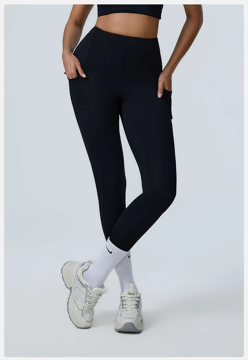 Women Yoga Pants High Waist Leggings Sport Gym Fitness Leggings Women Pocket Female Push Up Legging Tummy Control Running Tights