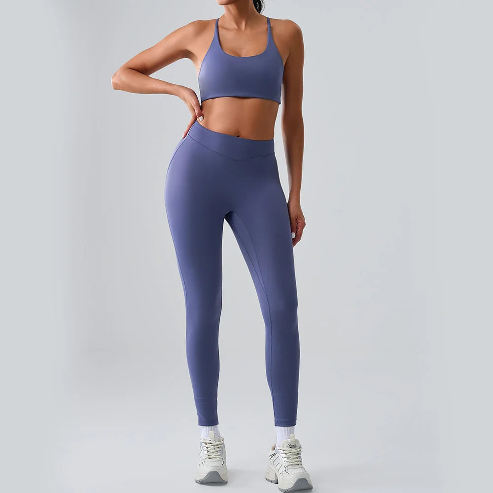 Yoga Suit Women Sports Set 2PCS Quick-Drying Gym Set Women Tracksuit Running Workout Short Sleeves Sports Shirt Yoga Clothing