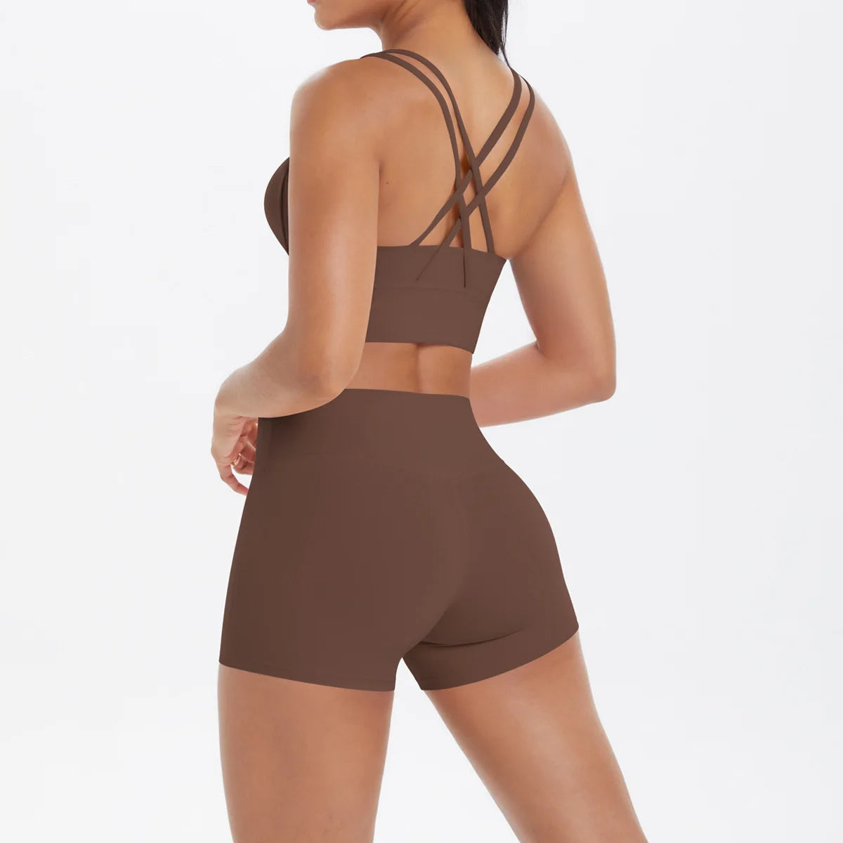 Yoga Sport Set Women Seamless Crop Top Bra Shorts Yoga Set Comfort Elastic Sportsuit Workout Outfit Fitness Gym Clothes