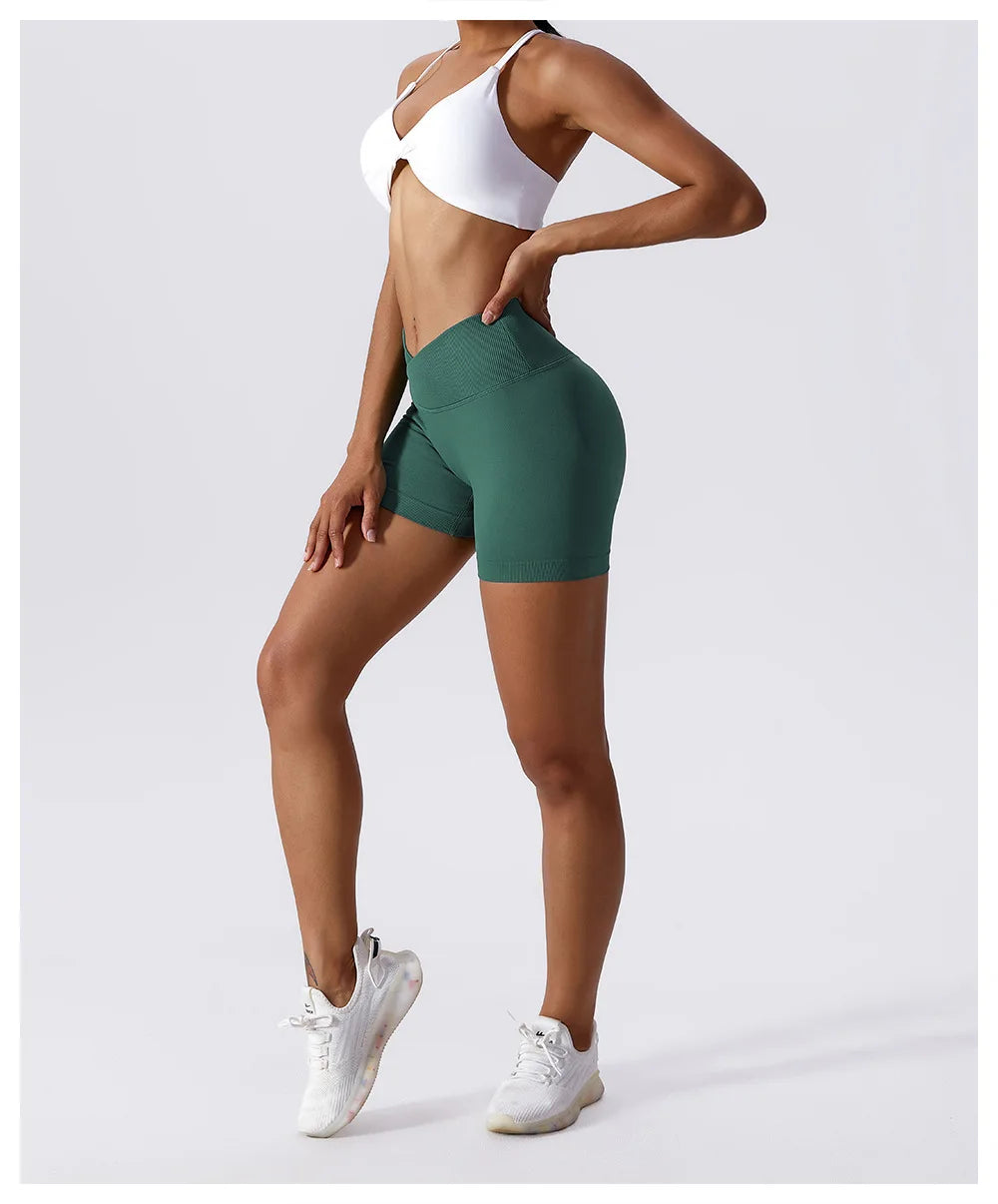 Summer Seamless Yoga Shorts High Waist Elasticity Sports Leggings Women Breathable Cycling Shorts Buttock Lift Gym Shorts Women
