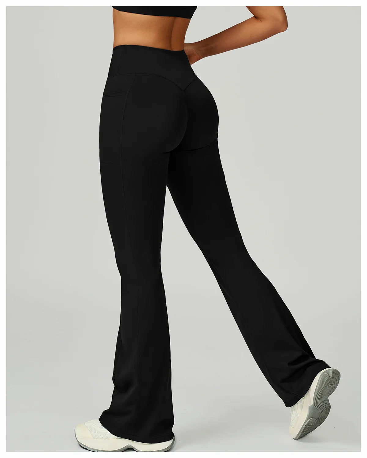 Flare Leggings Women Yoga Pants Bell-bottoms Yoga Trousers High Waist Fitness Pants Stretch Gym Casual Sports Wide Leg Pants