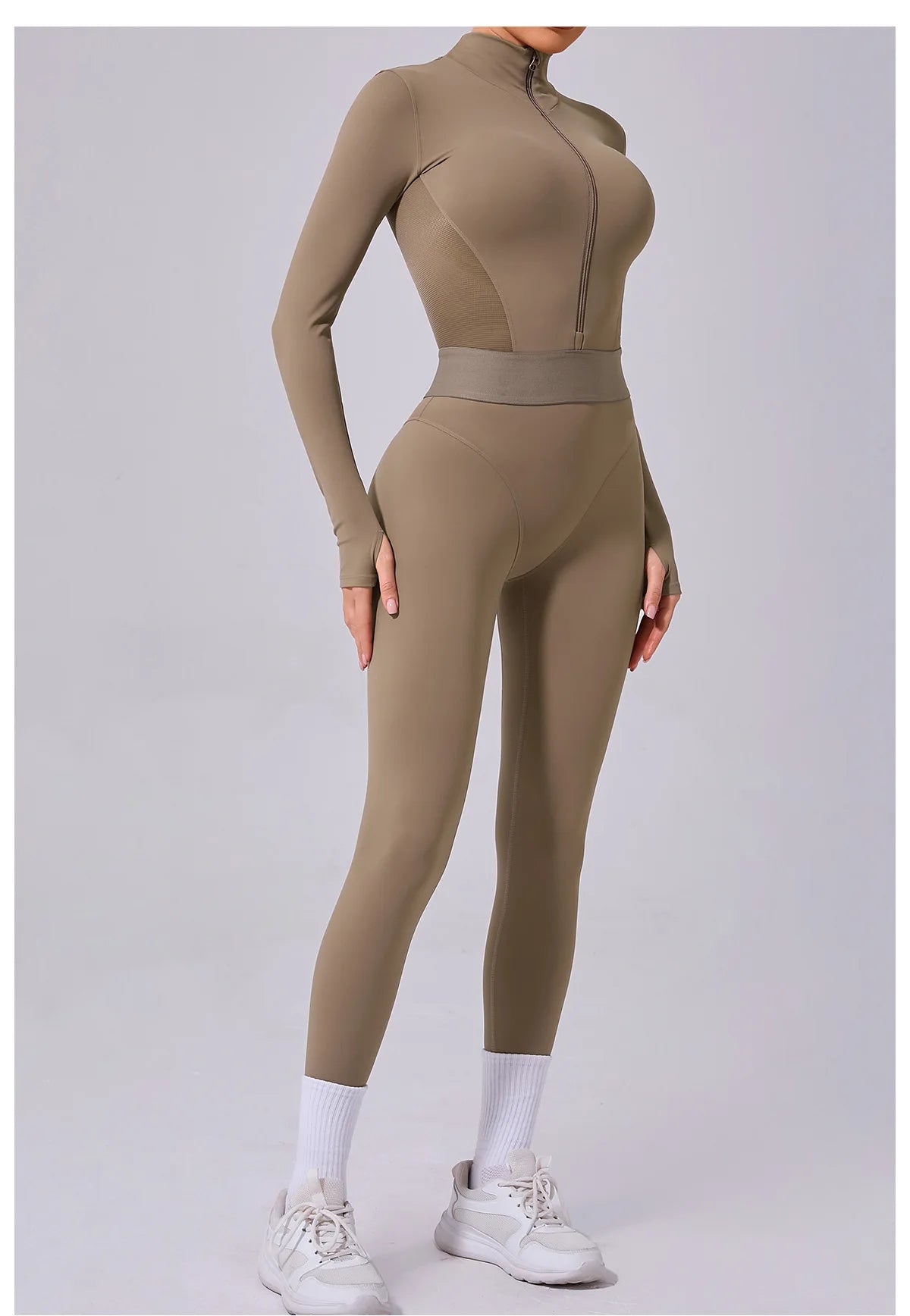 Women Tracksuit Yoga Set One-piece Suit Female Rompers Quick Dry Yoga Clothing Workout Bodysuits Sports Jumpsuit Long Sleeved