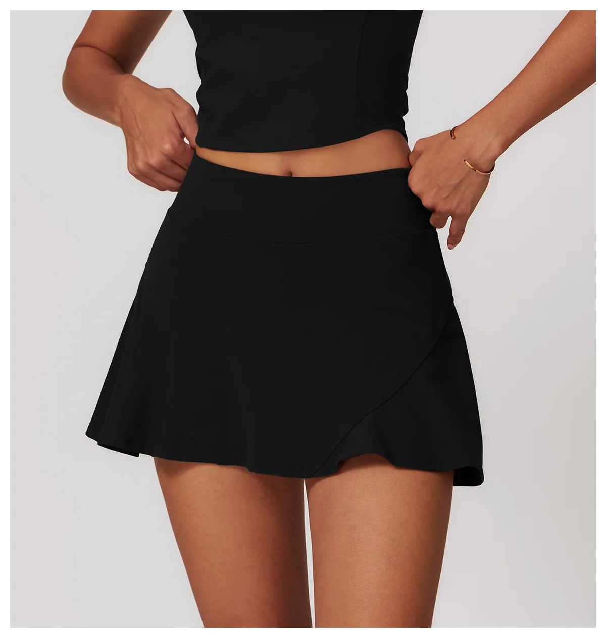 High Waist Sports Skirt Women Culottes Yoga Fitness Tennis Lining Anti Light Running Quick Drying Skirt Suitable Running Yoga