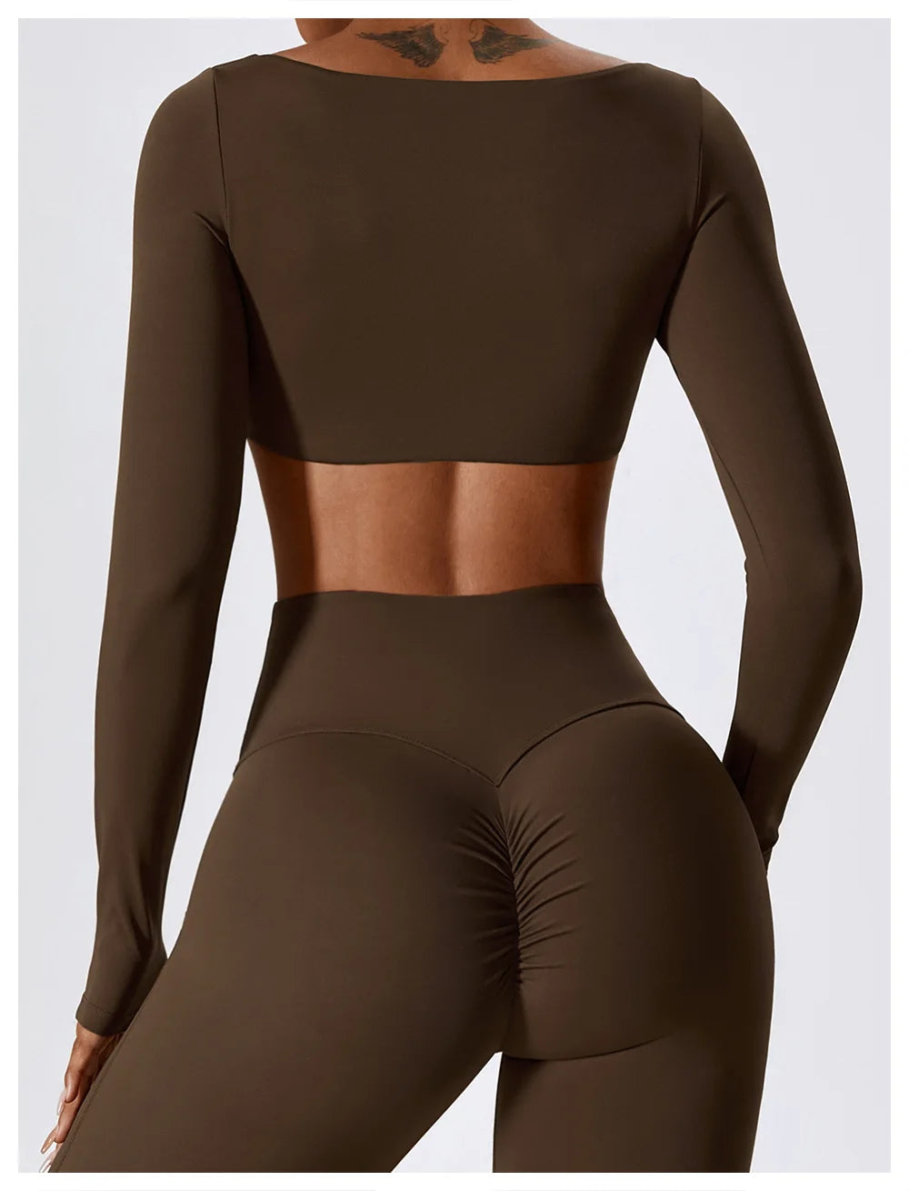 Women Yoga T-shirts Crop Tops Solid Sports Top Long Sleeve Running Shirts Sexy Exposed Navel Quick Dry Fitness Gym Sport Wear