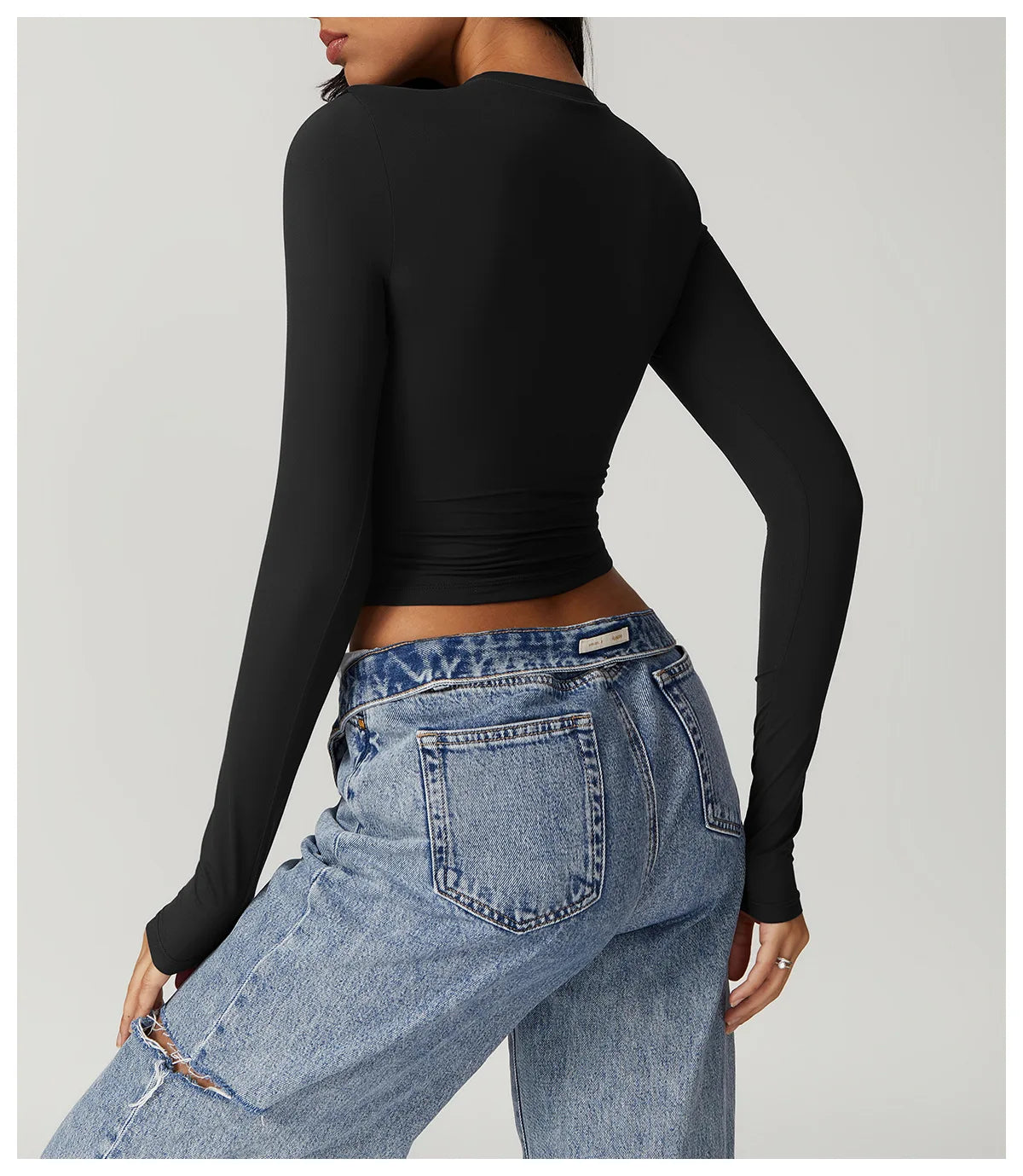 Women Yoga Shirts Crop Top Long Sleeves Shirts for Women Yoga  Long Sleeves Sports Fitness Top Push Up Gym Clothes Workout Tops