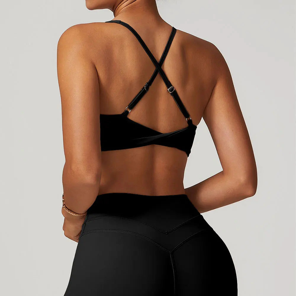Sports Bra Women Fitness Bra Halter Sports Underwear Naked Feel Sexy Yoga Gym Push Up Workout Bra Padded Bralette Bathsuit