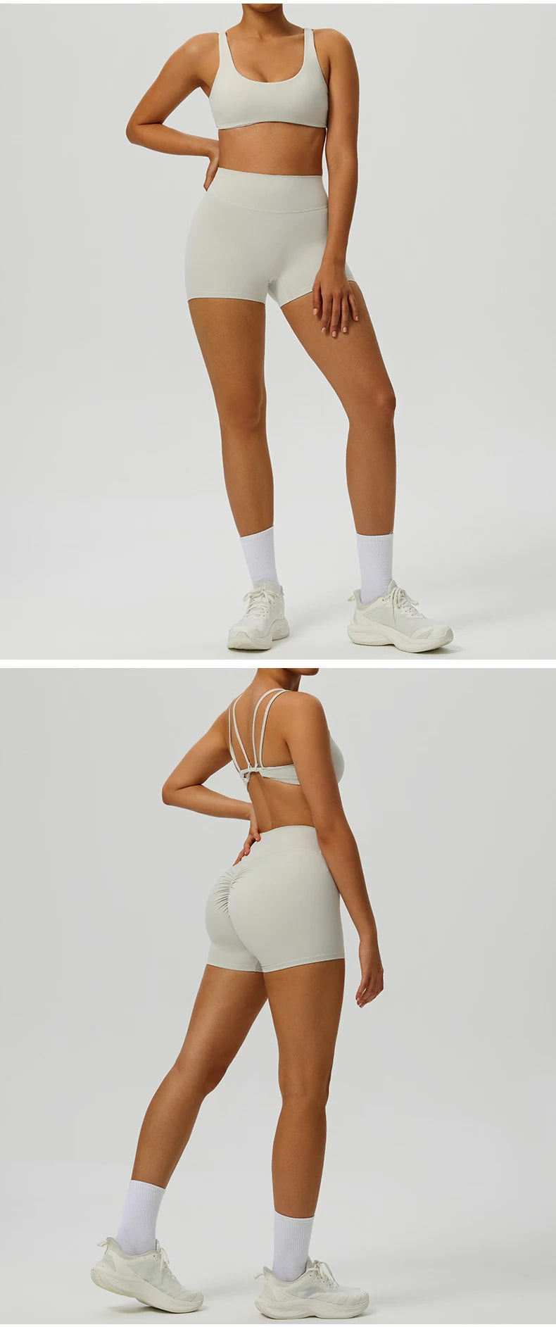 2 Pieces Yoga Set Women's Tracksuit Workout Sportswear Gym Clothing High Waist Leggings Fitness Shorts Push Up Bras Sports Suits