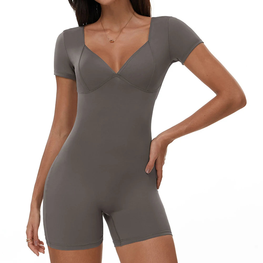 Yoga Jumpsuit Sexy Back V Rompers Gym Set Women Training Yoga Suit Sportswear Women Sports Jumpsuit Fitness Workout Bodysuits
